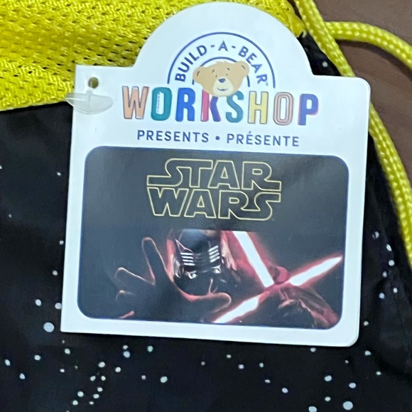 Black & Yellow Build A Bear Workshop Star Wars Galaxy String Bag NWT - Picture 3 of 4